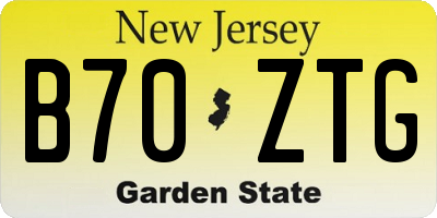 NJ license plate B70ZTG