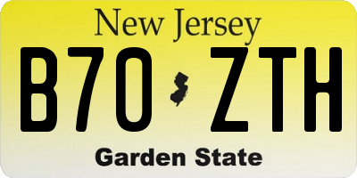 NJ license plate B70ZTH