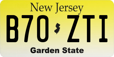 NJ license plate B70ZTI