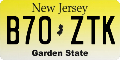 NJ license plate B70ZTK