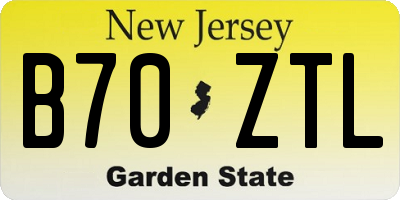NJ license plate B70ZTL