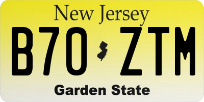 NJ license plate B70ZTM