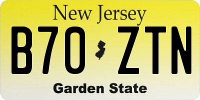 NJ license plate B70ZTN