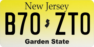 NJ license plate B70ZTO