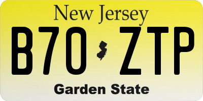 NJ license plate B70ZTP