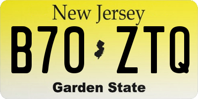 NJ license plate B70ZTQ
