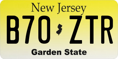 NJ license plate B70ZTR