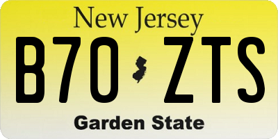 NJ license plate B70ZTS