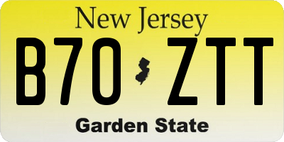 NJ license plate B70ZTT
