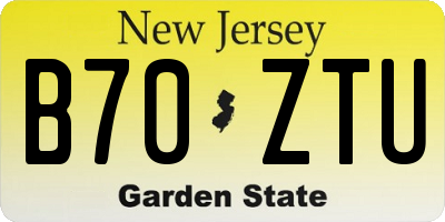 NJ license plate B70ZTU