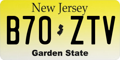 NJ license plate B70ZTV
