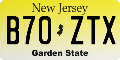 NJ license plate B70ZTX