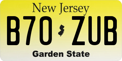 NJ license plate B70ZUB