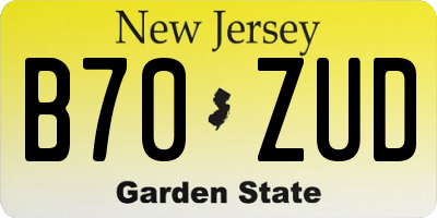 NJ license plate B70ZUD
