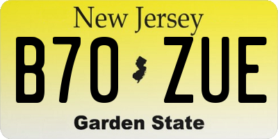 NJ license plate B70ZUE