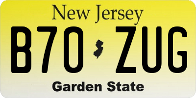 NJ license plate B70ZUG