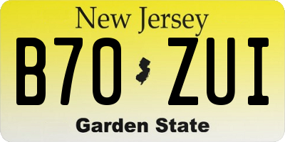 NJ license plate B70ZUI
