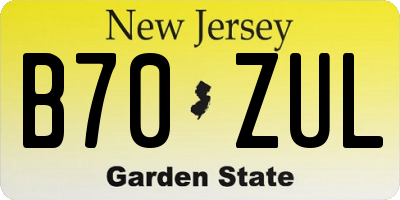 NJ license plate B70ZUL