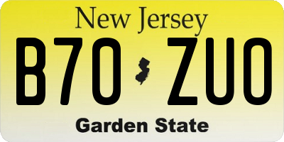 NJ license plate B70ZUO