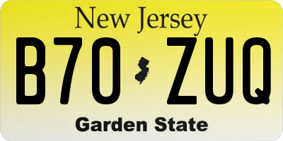 NJ license plate B70ZUQ