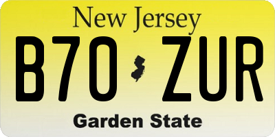 NJ license plate B70ZUR