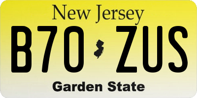 NJ license plate B70ZUS