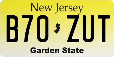 NJ license plate B70ZUT