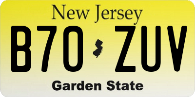 NJ license plate B70ZUV