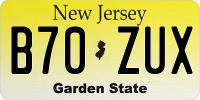 NJ license plate B70ZUX