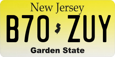 NJ license plate B70ZUY