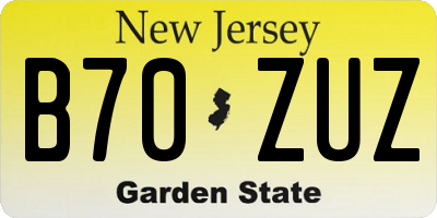 NJ license plate B70ZUZ