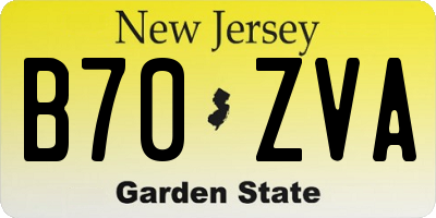 NJ license plate B70ZVA
