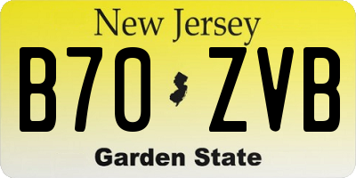NJ license plate B70ZVB