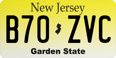 NJ license plate B70ZVC