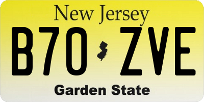 NJ license plate B70ZVE