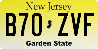NJ license plate B70ZVF