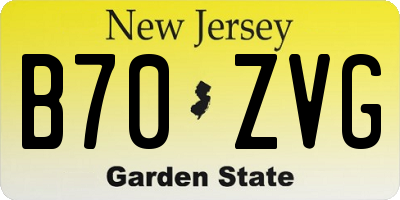 NJ license plate B70ZVG