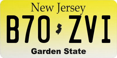 NJ license plate B70ZVI