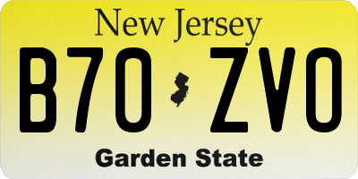 NJ license plate B70ZVO