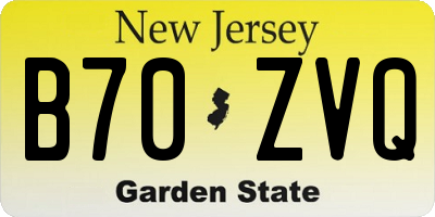NJ license plate B70ZVQ