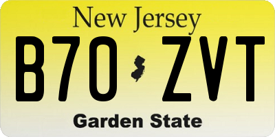 NJ license plate B70ZVT