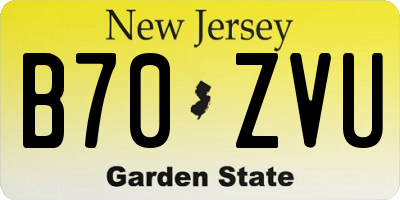 NJ license plate B70ZVU