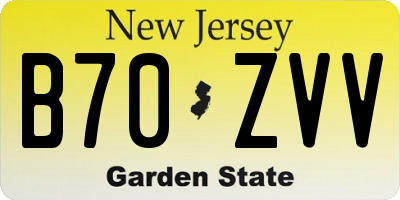 NJ license plate B70ZVV