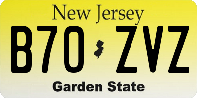 NJ license plate B70ZVZ