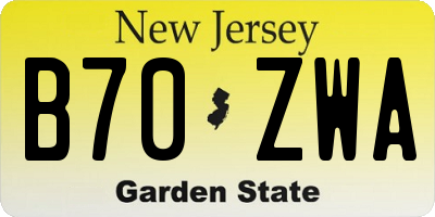 NJ license plate B70ZWA