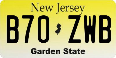 NJ license plate B70ZWB
