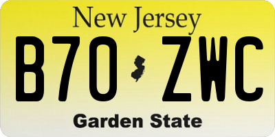 NJ license plate B70ZWC