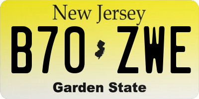 NJ license plate B70ZWE