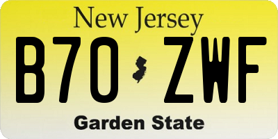NJ license plate B70ZWF