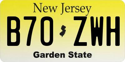 NJ license plate B70ZWH